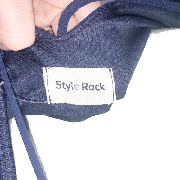 STYLE RACK Navy Blue Double Strap VBack Mini Dress - Picture 6 of 7